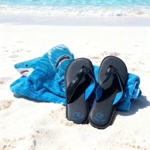 OP Black and Blue Memory Foam Flip Flops